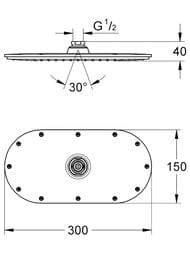 ������� ��� Grohe Rainshower Veris 27470000 ����, 300�150��, 1 ����� �����, ����