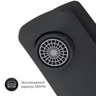 Уценка! Am.Pm "Gem" Смеситель для умывальника F90A02122 однозахватный, низкий излив 106мм, черный - уценка. — изображение 4
