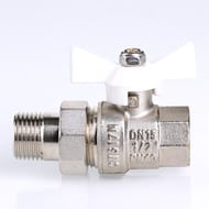 Кран с американкой 1/2"ВН VALTEC BASE белая бабочка VT.227.NW.04