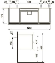 ����� ��� ���������� Laufen CASE for Living Square 4.0131.1.075.475(464).1 (1300�475�460) 1 ��., 2 ��., ����� ������