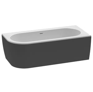 Ванна акриловая CEZARES SLIM CORNER-180-80-60-R-NERO-SET 1790x790x600 угловая, правосторонняя