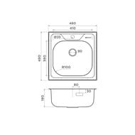 ����� Omoikiri SARU 48-IN (480�480�180) ������ �������, ���� ����������� ����� 4993833