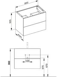 ����� ��� �������� Keuco Plan 800�490�605 ���������, 2 �����, ������� 32963140000