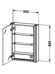 �������-���� Duravit XSquare 600�800�156 ���������, ����� �����, 3 �����, �������, ������ XS7111L2222