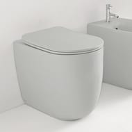 Сиденье для унитаза Kerasan Nolita SLIM 539159 быстросъемное, микролифт, серый матовый/петли хром