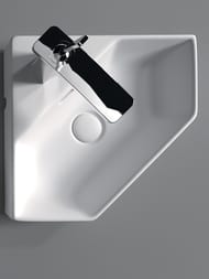 Умывальник Sanita Luxe LINE 35 (350х350х110) угловой, белый WB.CR/Line/35-C/WHT.G/S1