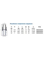 Американка Ekoplastik, 32х1"Н, труба/резьба, для полипропиленовых труб, серая,  SSE03232XX — изображение 2