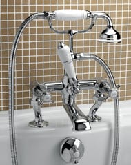 Смеситель на борт ванный Devon&Devon Coventry MARF20/BCR с лейкой и шлангом, хром