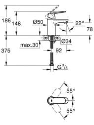 Смеситель Grohe EuroSmart Cosmopolitan 32824000 для умывальника,  фиксированный излив,  г/п — изображение 4