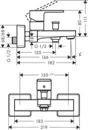 ��������� ��� �����/���� Hansgrohe Vernis Shape 71453000 ���������, 2 ������ ������� ����, ����
