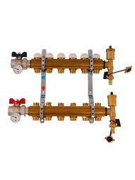 Коллекторная группа Tiemme 6 вых. 1" x 3/4 с термометром и расходомерами 3870002(3871G060506)