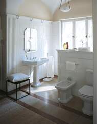 Биде напольное DURAVIT 1930 355х600х390 с отверстием под смеситель и переливом 0267100000