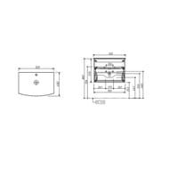 Раковина для тумбы Caprigo Интегра (720х482) стеклокерамика GC18R-13911