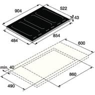 Индукционная варочная панель ASKO HI1995G (904х50х522) 6 зон нагрева (объединяемые), черное стекло