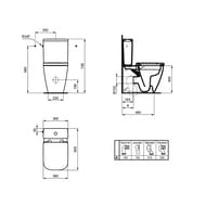 Чаша унитаза-компакта Ideal Standard i life S 360х605х790 безободковая, белая T459601
