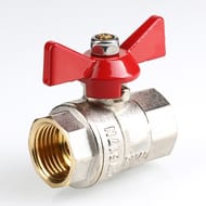 Кран шаровый 1/2"ВВ VALTEC BASE красная бабочка VT.217.N.04