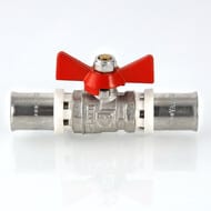Кран шаровый 16х16мм VALTEC BASE под пресс, красная бабочка VT.243.N.1616