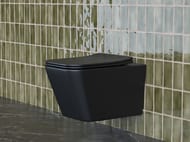 %Унитаз подвесной Ceramicanova Metric Rimless 510х345х340 безободковый,с сиденьем,черный мат.CN3007MB