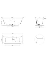 Ванна встраиваемая Salini Orlanda Axis Kit (1911х805х600) иск.камень, S-Sense, матовая 103311MF