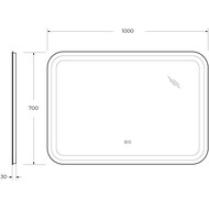 Зеркало Cezares STYLUS 100x70x3 подсветка, сенсор, подогрев, диммер CZR-SPC-STYLUS-1000-700-TCH-WARM