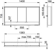 - Keuco Royal Lumos 1400x735x165 , , , ,. 14306171301