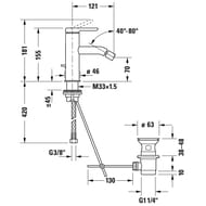 ��������� Duravit C.1 ��� ���� ������������� � ������ ��������, ������ ������� C12400001046