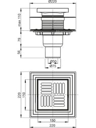   Alcaplast APV4444 (150x150/50/75)  ,    .