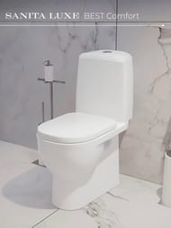 Унитаз компакт Sanita Luxe BEST Comfort (640x340x770) сиденье из дюропласта, микролифт WC.CC/Best/2-DM/WHT.G/S1