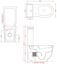 Унитаз-компакт ArtCeram Hermitage 380х720х940 белый, кнопка золото HEV0060100+HEC0090100+ACA00673