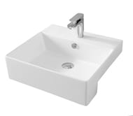 Раковина полувстраиваемая ArtCeram Quadro 500х480х160 белая QUL004 01; 00