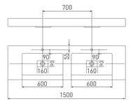 �������� Aquaton ������� 1500 1A70573KRD010 1500�500�120 ��, �������, ��������� ��� ���������, �����