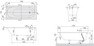 Ванна квариловая Villeroy & Boch OBERON (1700х700х585) с ножками, белая UBQ177OBE2V-01