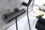 Смеситель для душа ESKO Mikros T3080 Black настенный, термостатический, без излива, черный
