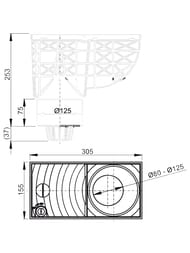 ���������� ALCAPLAST AGV2S 300 � 155/125 ������ ��������, �����