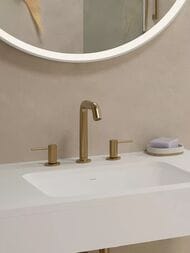 Смеситель Hansgrohe Tecturis S для умывальника, двухзахватный на 3 отверстия, шлиф. бронза 73330140 — изображение 2