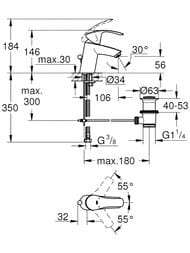 ����� ���������� Grohe Eurosmart 2015 ��� ����� � ��������, � ������� ����������, ���� 124446