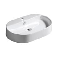 Раковина-чаша Kerasan Ciotola 028501*1 650х400х120мм, накладная, отв. под смеситель, перелив, белый