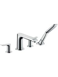 Смеситель Hansgrohe Metris 31442000 на борт ванны, 4 отверстия, ручной душ, двухзахв.,внешняя часть — миниатюра 1