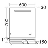 ������� Burgbad Fiumo 600�700�30 LED, USB, ������, �������, �������, ������ ������ SFXP060FOT52