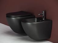 %Унитаз подвесной Ceramicanova Metropol 490х365х360 безободковый, сиденье микролифт, черный CN4002MB