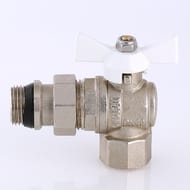 Кран угловой с американкой 3/4"ВН VALTEC BASE белая бабочка, с доп. уплотнением, VT.228.NRW.05
