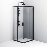 Душевое ограждение AM.PM Gem S Square Slide 90x90, стекло прозрач., профиль чер. мат. W93G-403-090BT