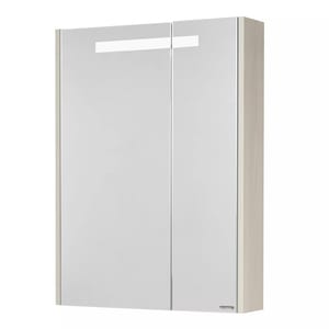 Зеркальный шкаф AQUATON Верди 1A206902VDAV0 600x145x810 подвесной, с подсветкой, белый/ясень фабрик