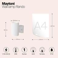 ��������� ���������� Maytoni Rando (�����) O419WL-01W, E27�1 60�� IP 54, �����