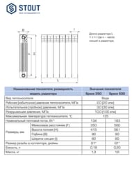Радиатор STOUT Space 500 10 секций, биметаллический, боковое подключение, белый SRB-0310-050010 — изображение 6