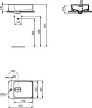 Умывальник Ideal Standard Lux STRADA II 500х350х130 T296401 мебельный