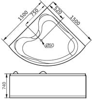 �������������� ������� ����� Gemy G9041B (1500�1500�740) �����������, ������������