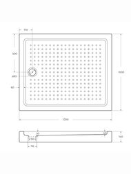 Душевой акриловый поддон CEZARES (1200х1000х150) прямоугольный TRAY-A-AH-120/100-15-W