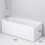Ванна акриловая AM.PM Gem (1700х750х610) прямоугольная, цвет: белый  А0 W90A-170-075W-A
