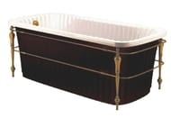 Ванна MIGLIORE OLIVIA 174x83 console черная панель, фурнитура бронза 24381